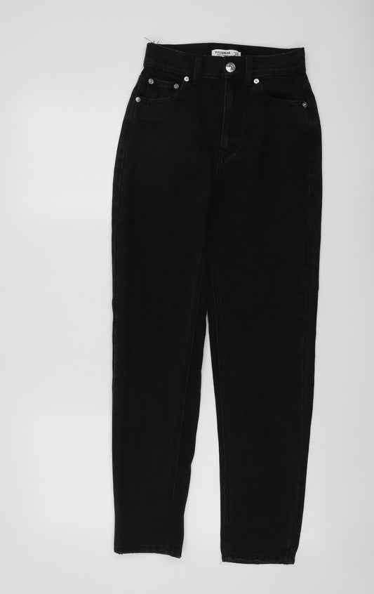 Womens UK Size 4 Pull&Bear Regular Fit Skinny Black Jeans