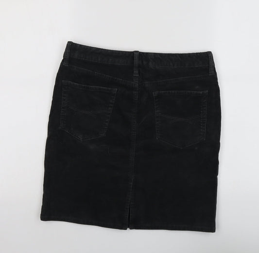 Gap Womens Grey Cotton A-Line Skirt Size 6 Button