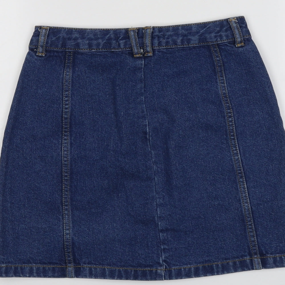 Womens UK Size 4 Stradivarius A-Line Denim Skirt