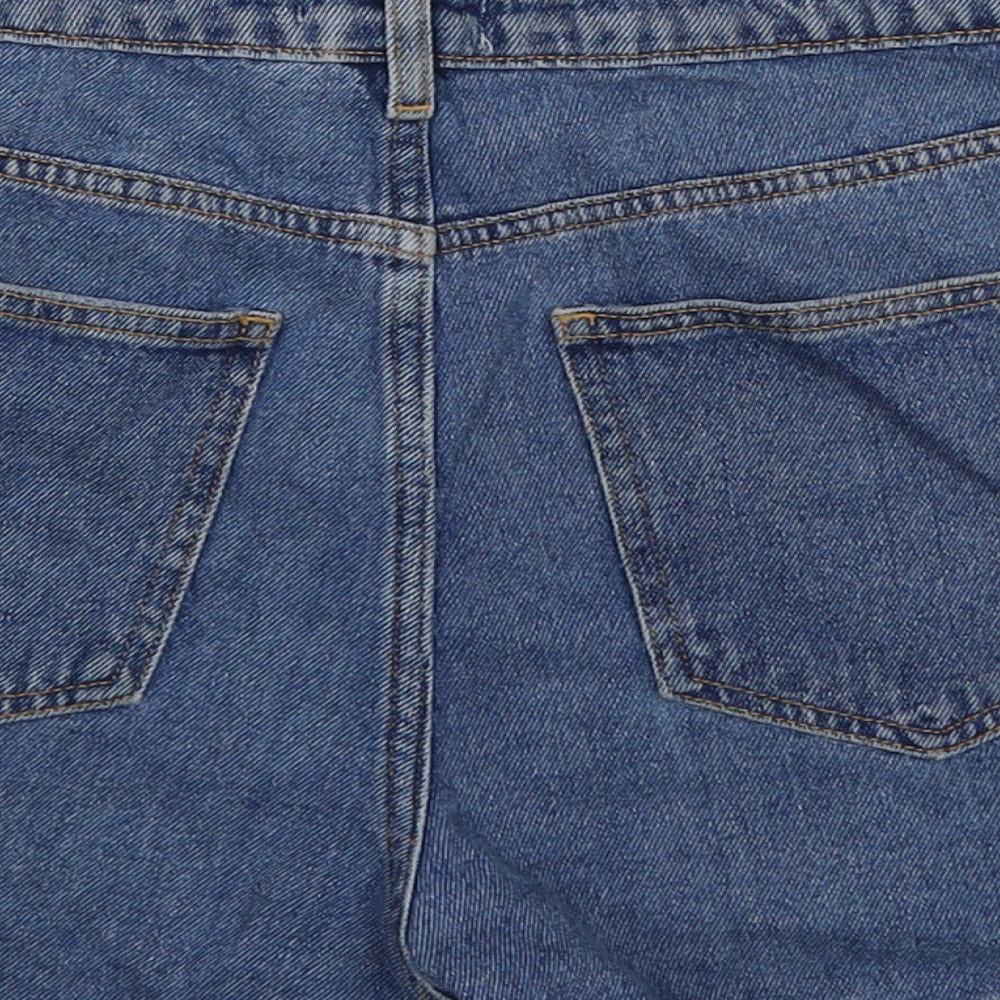 FOREVER 21 Womens Blue Cotton Cut-Off Shorts Size 27 in L3 in Regular Button - Distressed