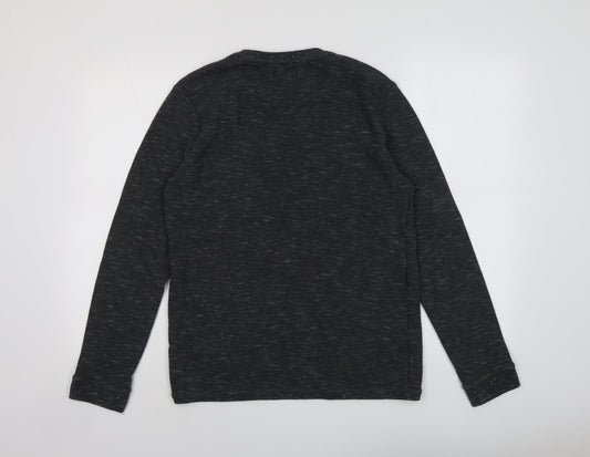 Mens UK Size L Bershka Grey Pullover Sweatshirt