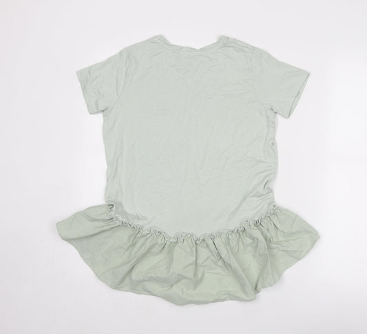Womens UK Size 8 New Look Green Basic T-Shirt