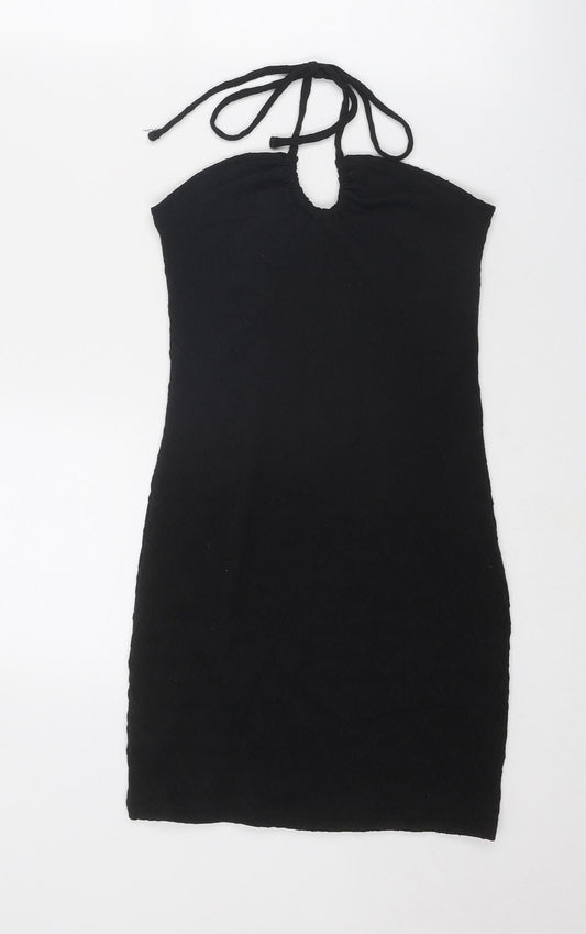 Divided by H&M Womens Black Polyester Mini Size S Halter Pullover