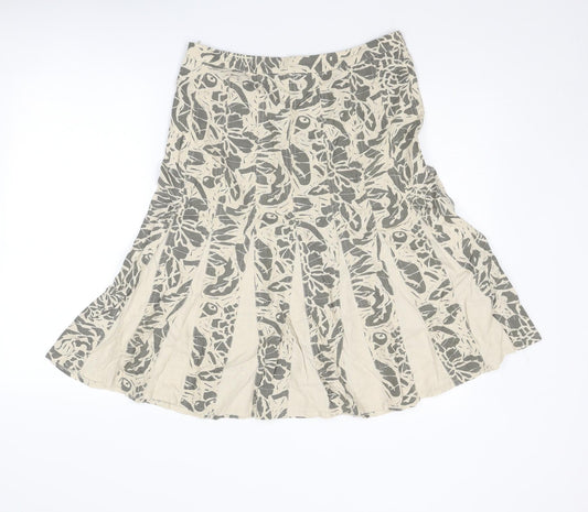 Maine Womens Beige Geometric Linen Swing Set Size 10 Zip