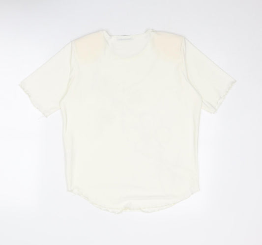 Womens UK Size 16 Sonic Ivory Basic T-Shirt
