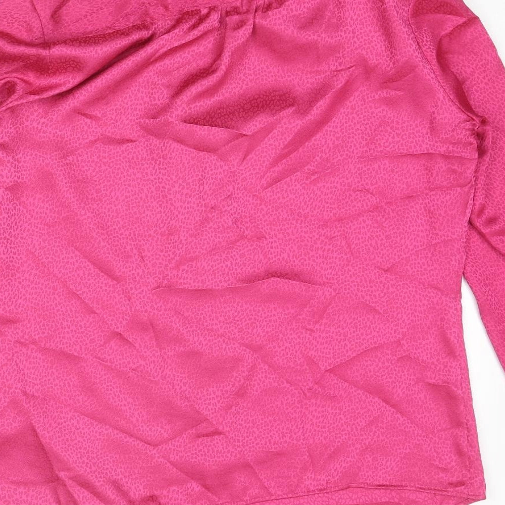 Womens UK Size 10 Classic Pink Basic Button-Up