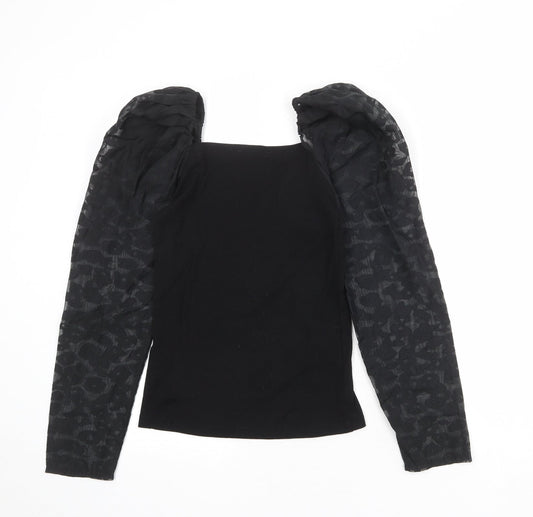 Womens UK Size 10 New Look Black Basic Blouse