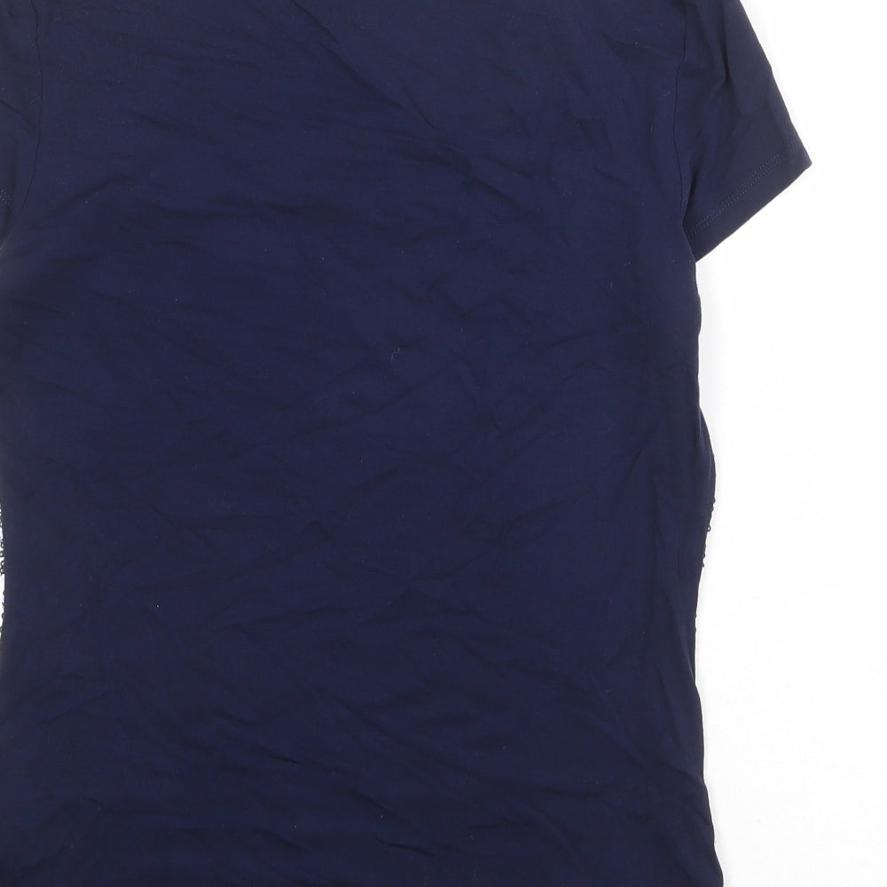 Womens UK Size XS Planet Blue Basic T-Shirt