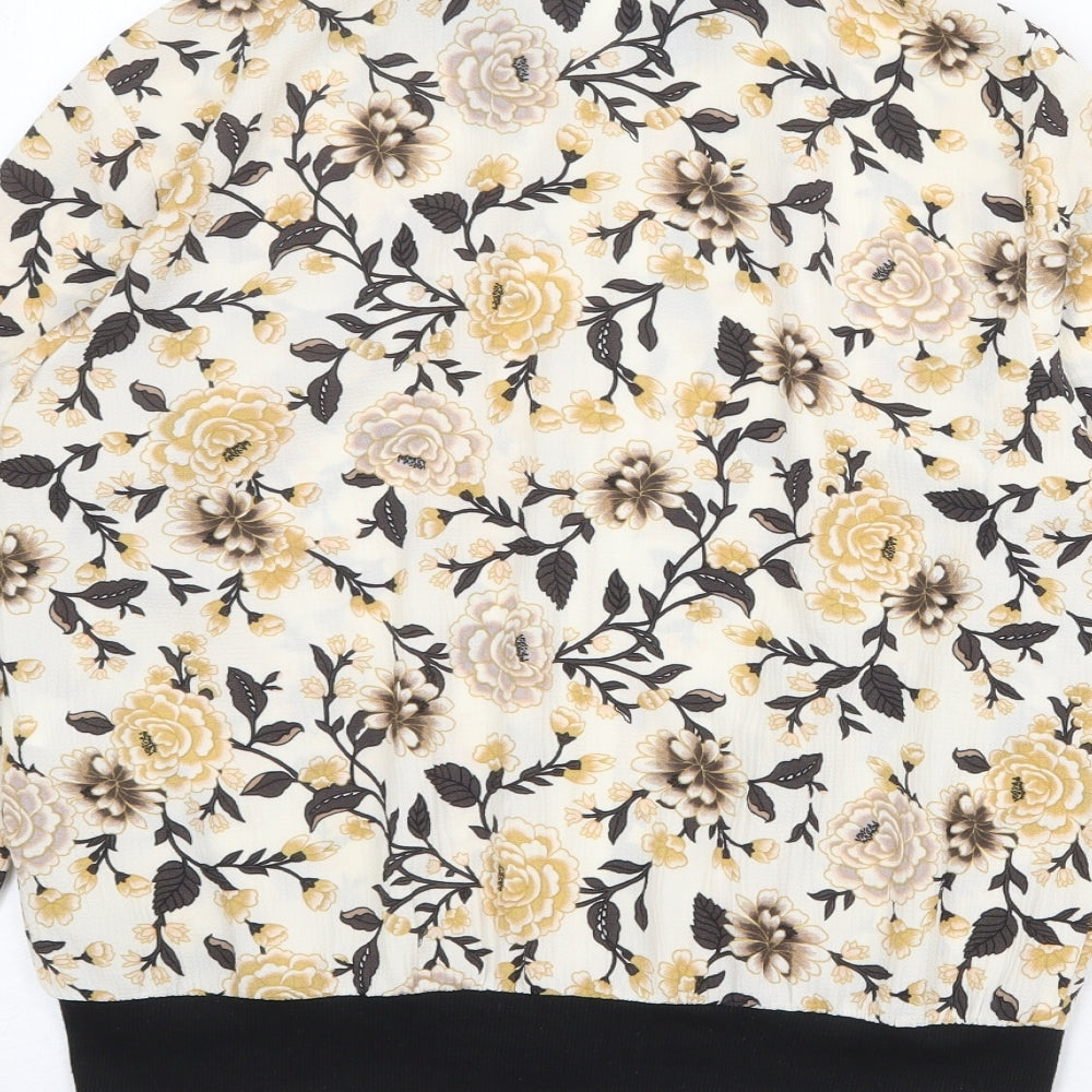 Womens UK Size 12 New Look Ivory Varsity Jacket