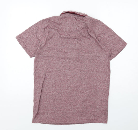 Twisted Soul Mens Red Cotton Polo Size S Collared Button