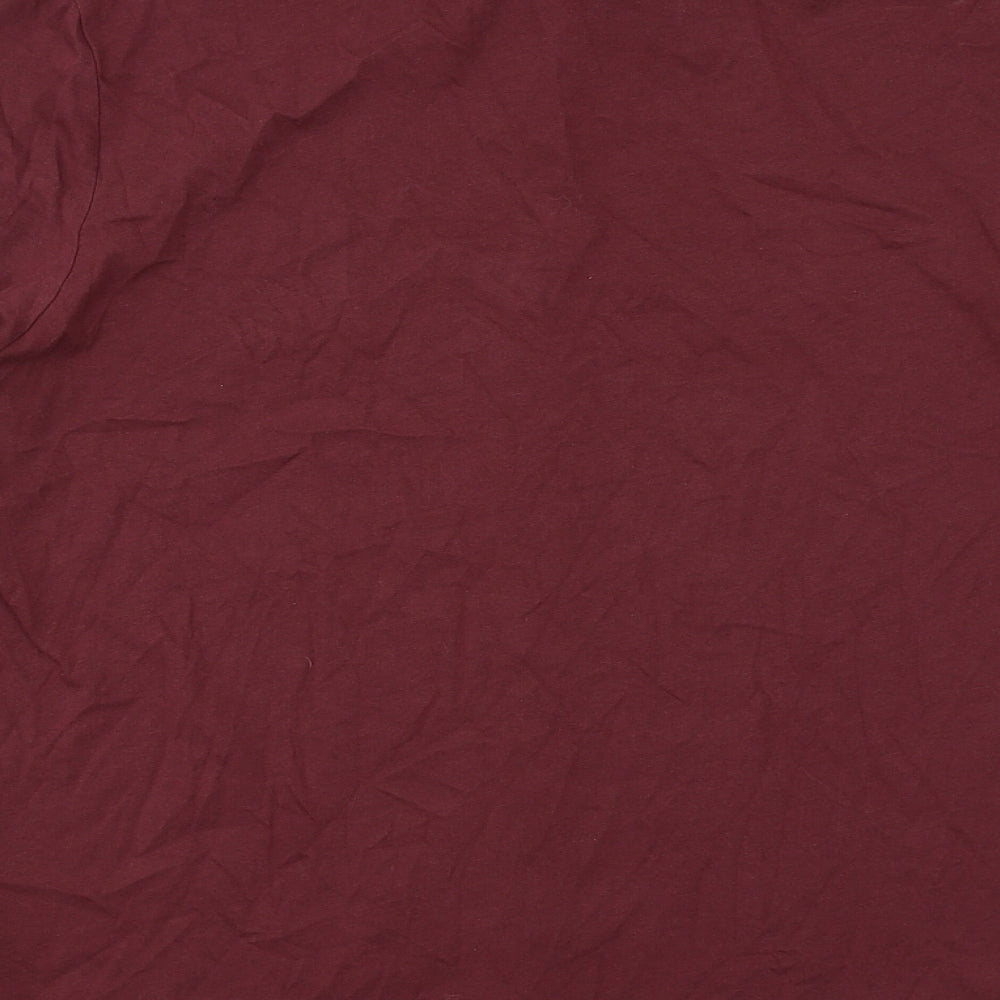 ASOS Mens Red Cotton Button-Up Size M Collared Button