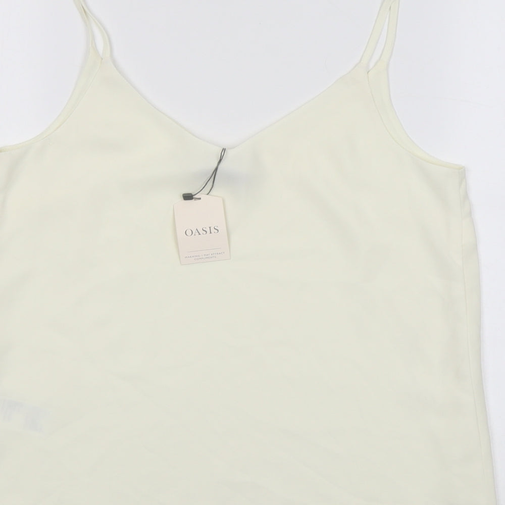 Womens UK Size 10 Oasis Ivory Basic Tank