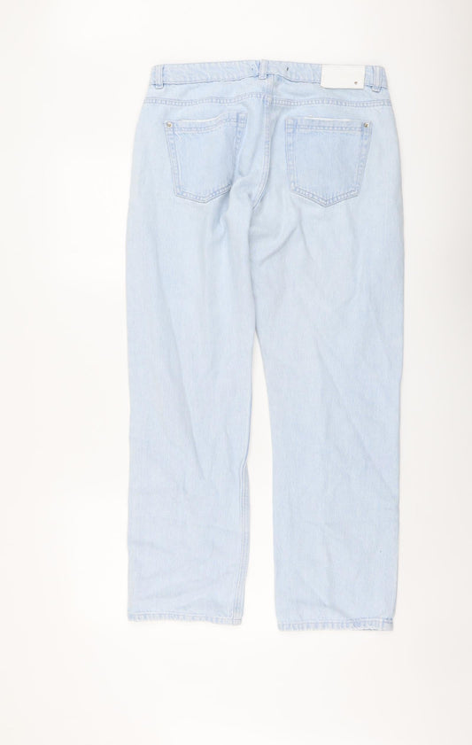 Womens UK Size 10 RESERVED Regular Fit Straight Blue Jeans