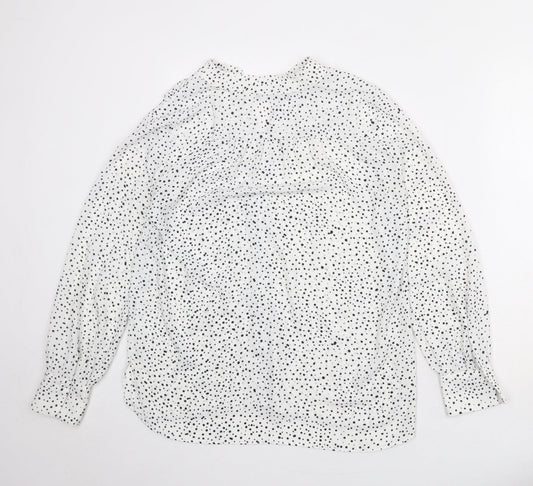 Womens UK Size S Mango White Basic Blouse