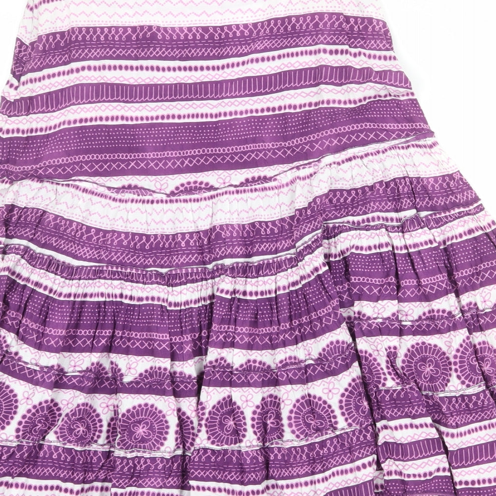 Principles Womens Multicoloured Geometric Cotton Peasant Skirt Size 6 Zip