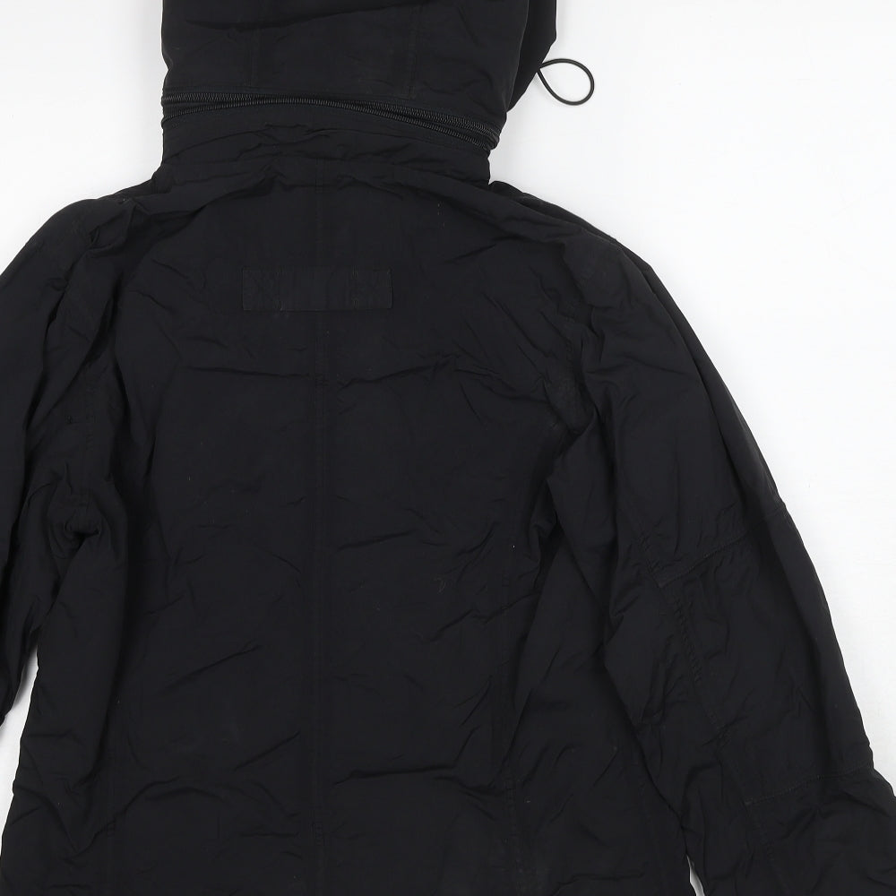 Best In Town Womens Black Windbreaker Jacket Size M Zip