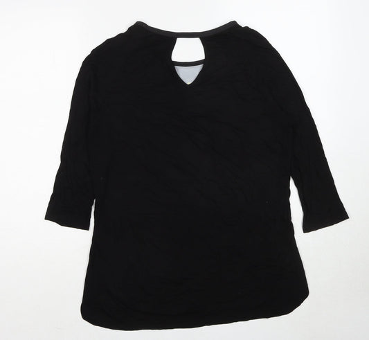 Womens UK Size M Oasis Black Basic Blouse