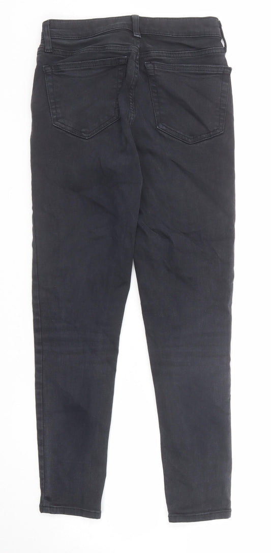 Topshop Womens Black Cotton Skinny Jeans Size 26 in L30 in Regular Zip