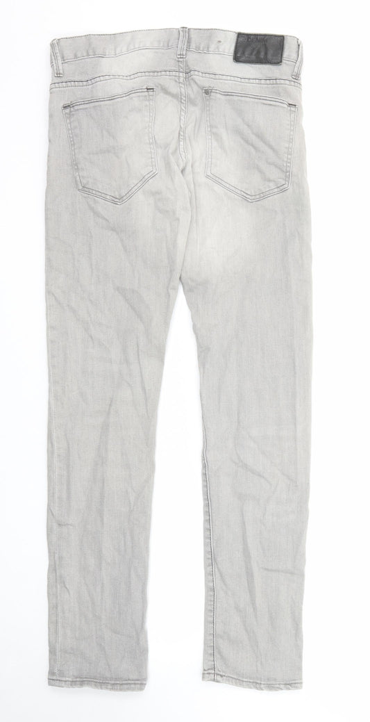 H&M Mens Grey Cotton Skinny Jeans Size 31 in L32 in Slim Zip