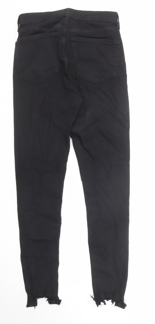 Topshop Womens Black Cotton Skinny Jeans Size 28 in L32 in Regular Zip