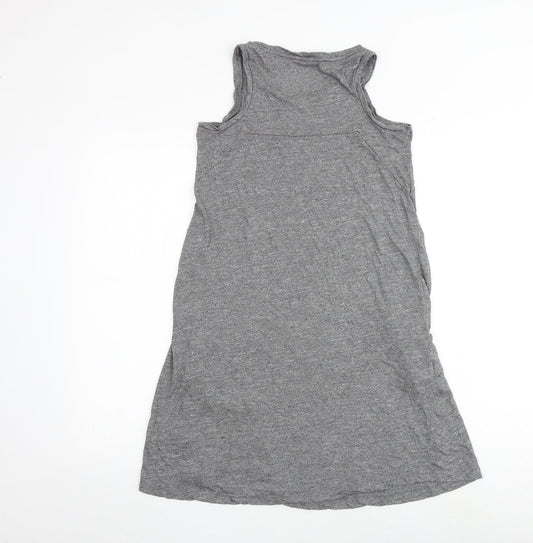 NEXT Womens Grey Polyester Tank Dress Size 8 Round Neck Pullover