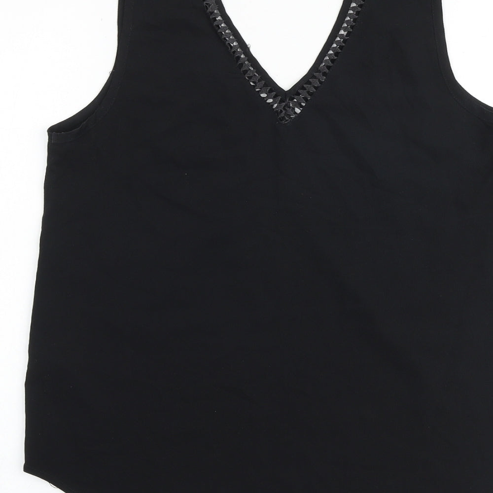 Womens UK Size 10 ASOS Black Basic Tank
