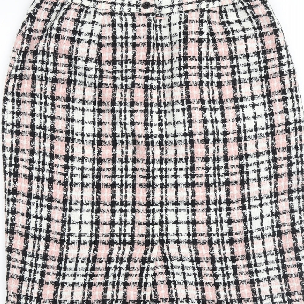Kaleidoscope Womens Multicoloured Check Acrylic A-Line Skirt Size 12 Zip