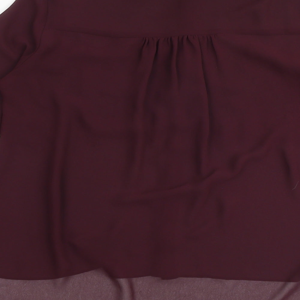 Womens UK Size 8 Topshop Purple Basic Button-Up