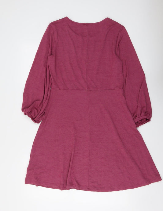 Gap Womens Purple Polyester Fit & Flare Size M Round Neck Pullover