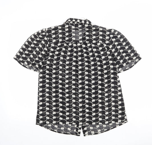 Womens UK Size 8 Marks and Spencer Black Basic Button-Up