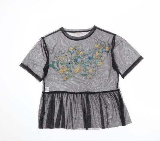 Womens UK Size M Love & Other Things Black Basic Blouse