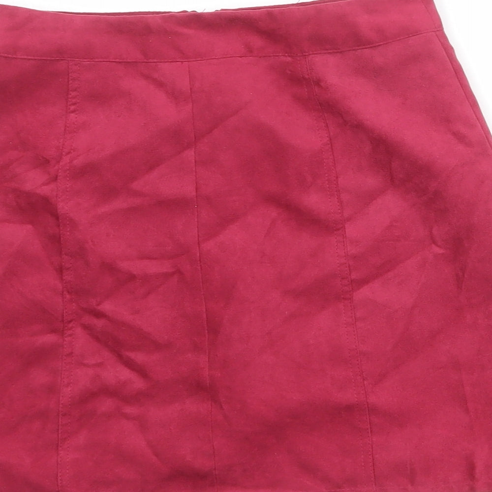 Divided by H&M Womens Pink Polyester A-Line Skirt Size 6 Zip