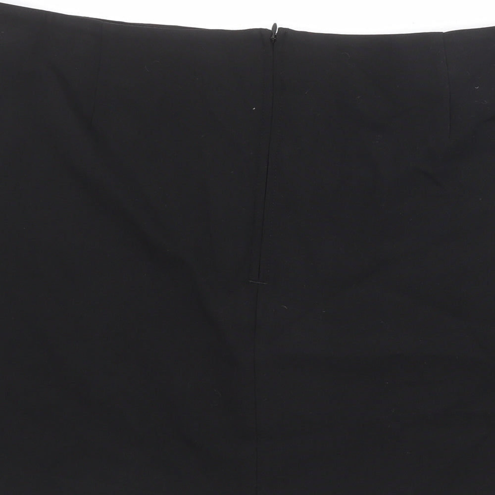 Marks and Spencer Womens Black Polyester A-Line Skirt Size 20 Zip
