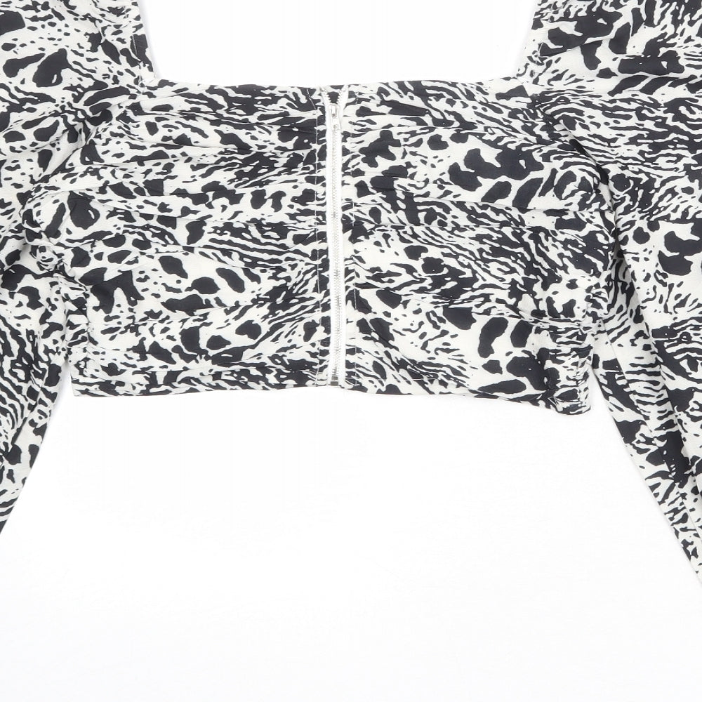 Womens UK Size 10 In the Style Ivory Cropped Blouse