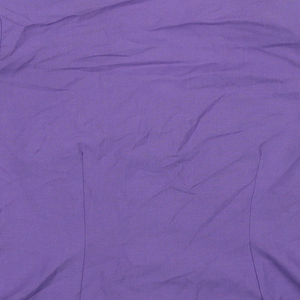 Womens UK Size 14 Richards Purple Basic Button-Up