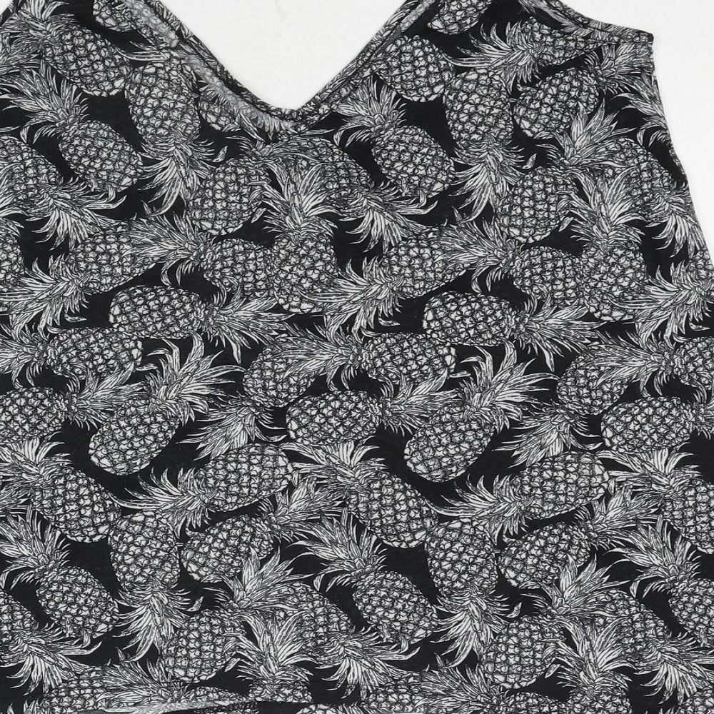 Womens UK Size S H&M Black Basic T-Shirt