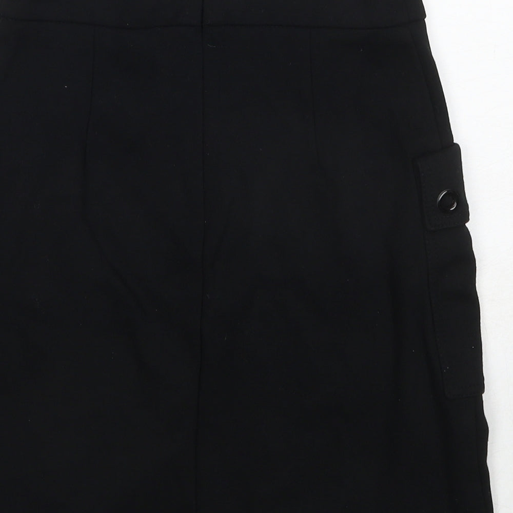NEXT Womens Black Nylon Cargo Skirt Size 6 Zip
