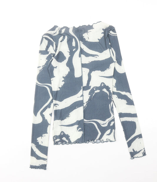Womens UK Size 8 Topshop Blue Basic Blouse