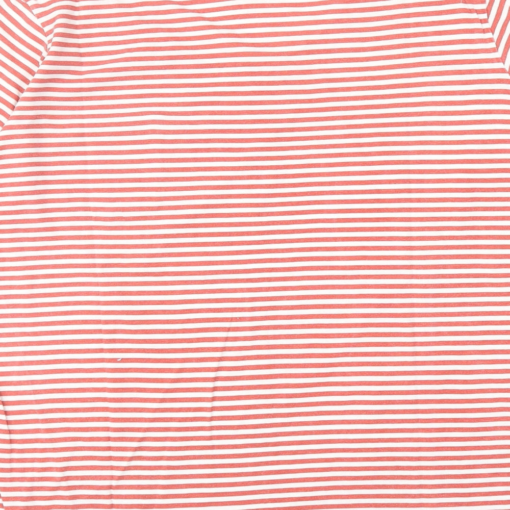Gabbiano Womens Red Striped Cotton Basic T-Shirt Size S Round Neck