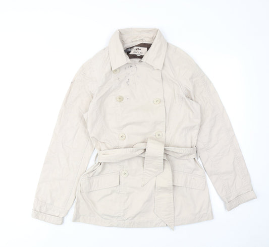 Womens UK Size 8 Boohoo Beige Trench Coat