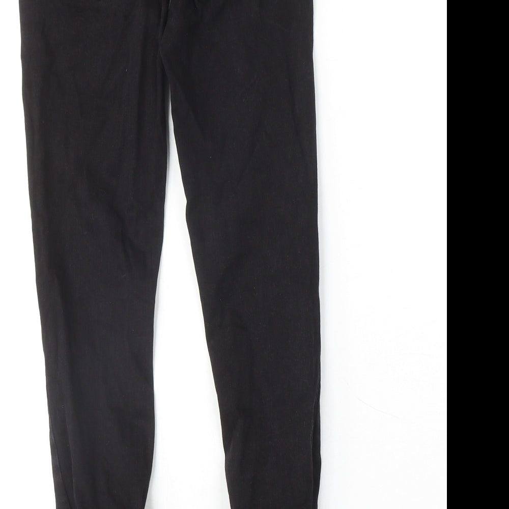 River Island Womens Black Cotton Flared Jeans Size 8 Regular Zip