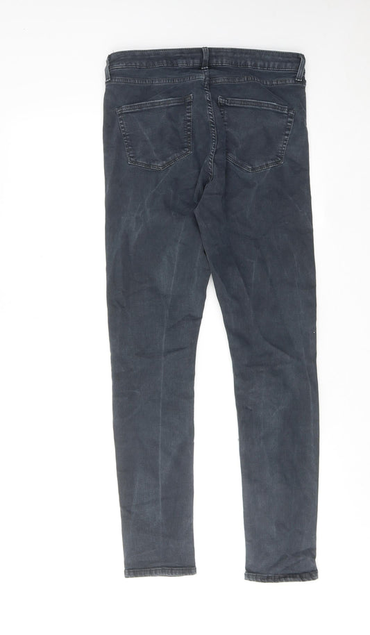 Topshop Womens Blue Cotton Skinny Jeans Size 30 in L32 in Regular Zip