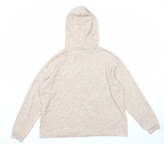 Boohoo Womens Brown Viscose Pullover Hoodie Size 10 Pullover
