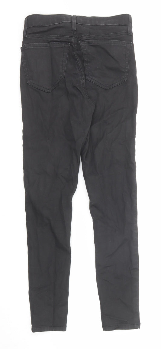 Topshop Womens Black Cotton Skinny Jeans Size 26 in L30 in Regular Zip