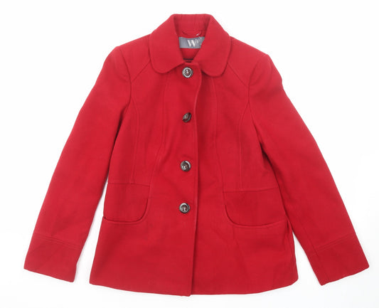 Womens UK Size 10 BHS Red Pea Coat