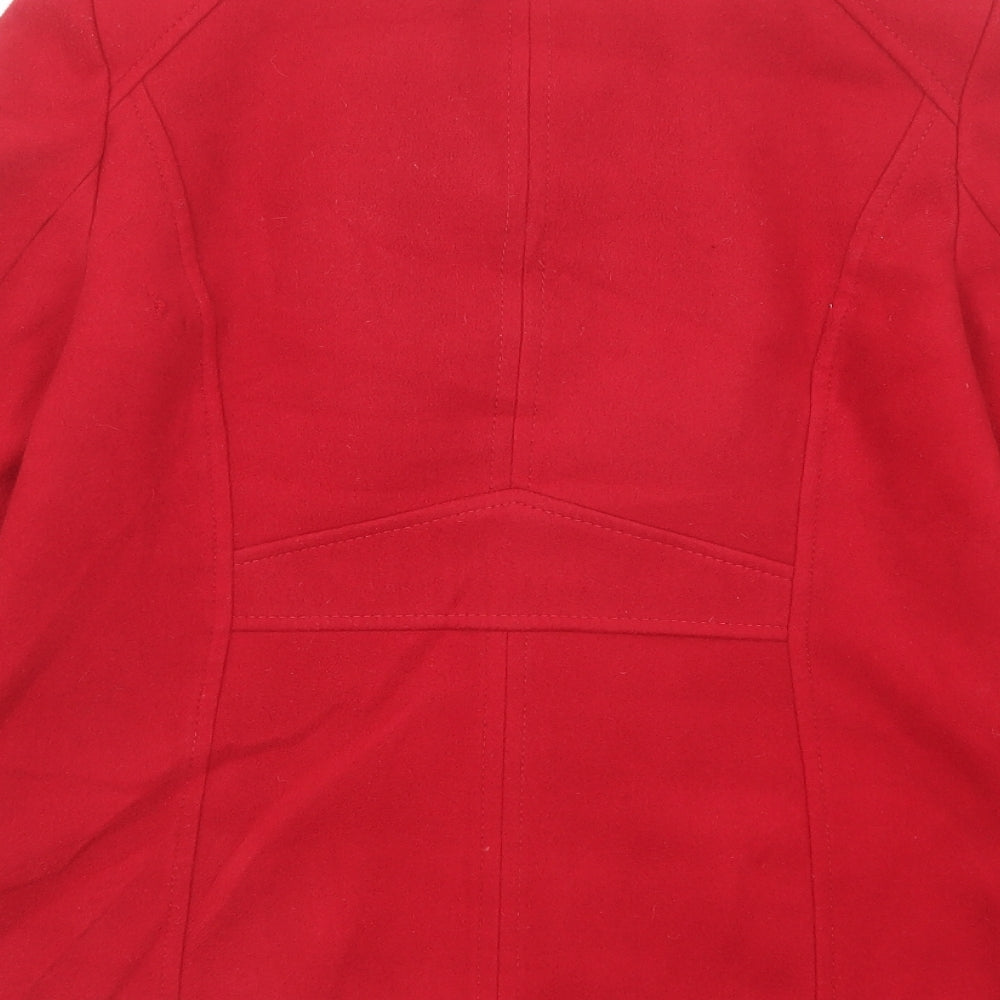 Womens UK Size 10 BHS Red Pea Coat