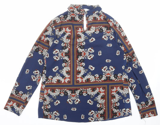 Womens UK Size 12 Missguided Blue Basic Blouse