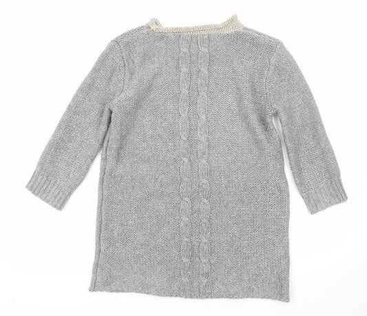 Womens UK Size M Mango Grey Pullover Jumper
