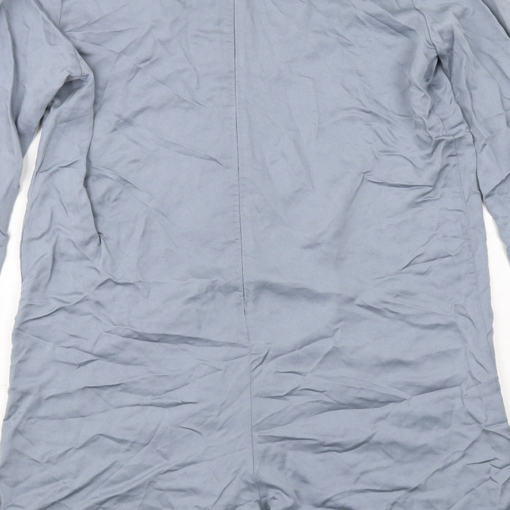 Zara Womens Grey Lyocell Playsuit One-Piece Size M Zip