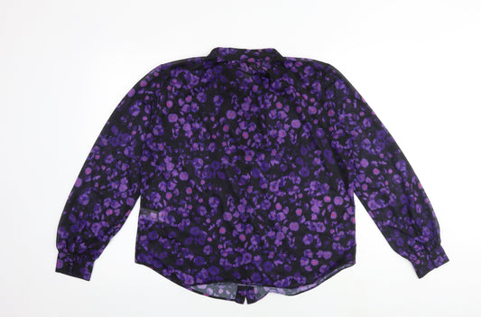 Great Plains Womens Multicoloured Geometric Polyester Basic Blouse Size M Round Neck - Tie Neck Detail